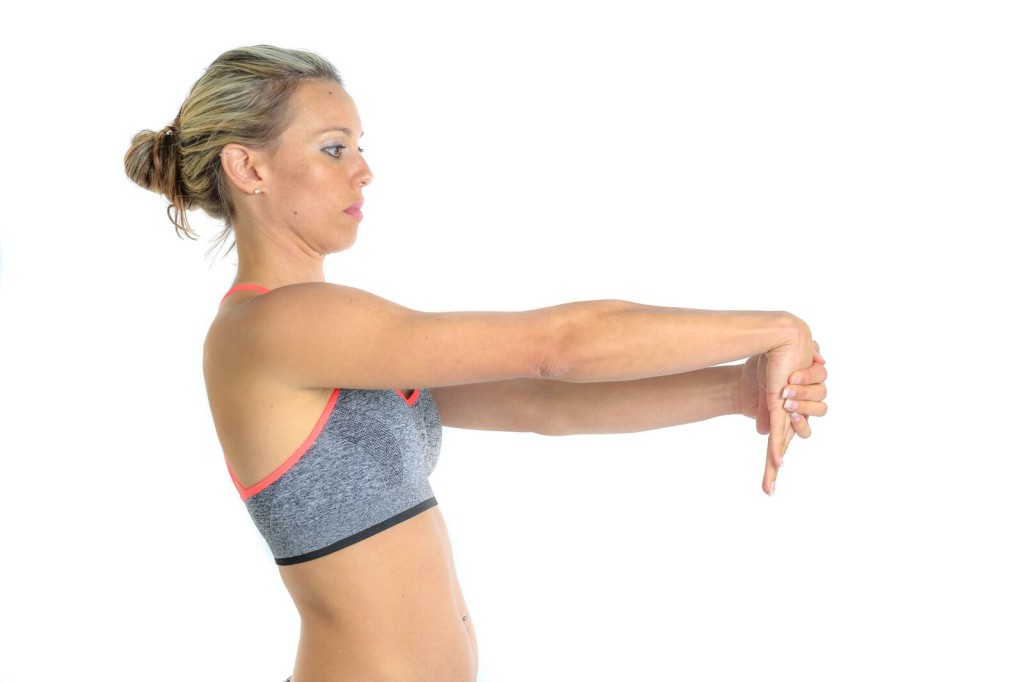 Forearm flexor stretch for tennis elbow